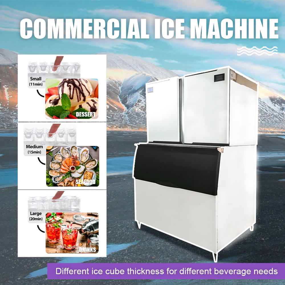 2000 lbs. Freestanding Commercial Ice Maker with Storage Bin in